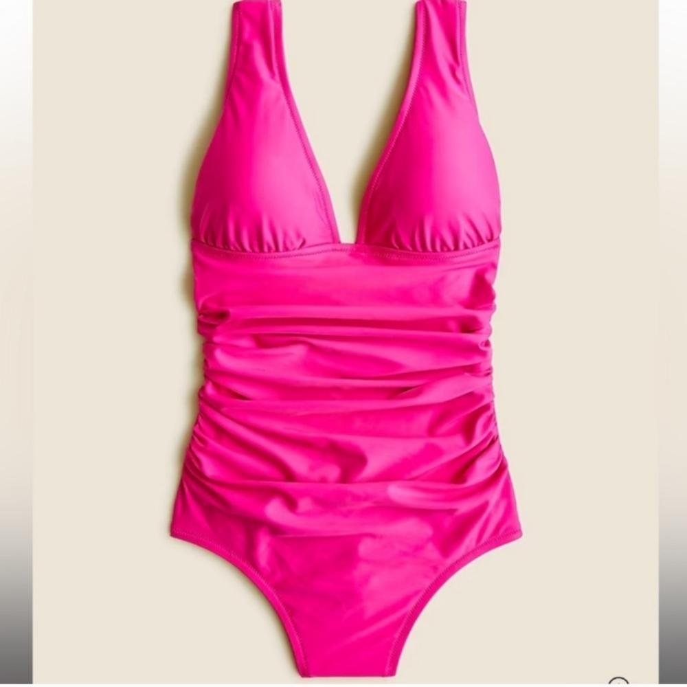 J.Crew 22 Slimming One Piece Swimwear Cruise Resort Pool New